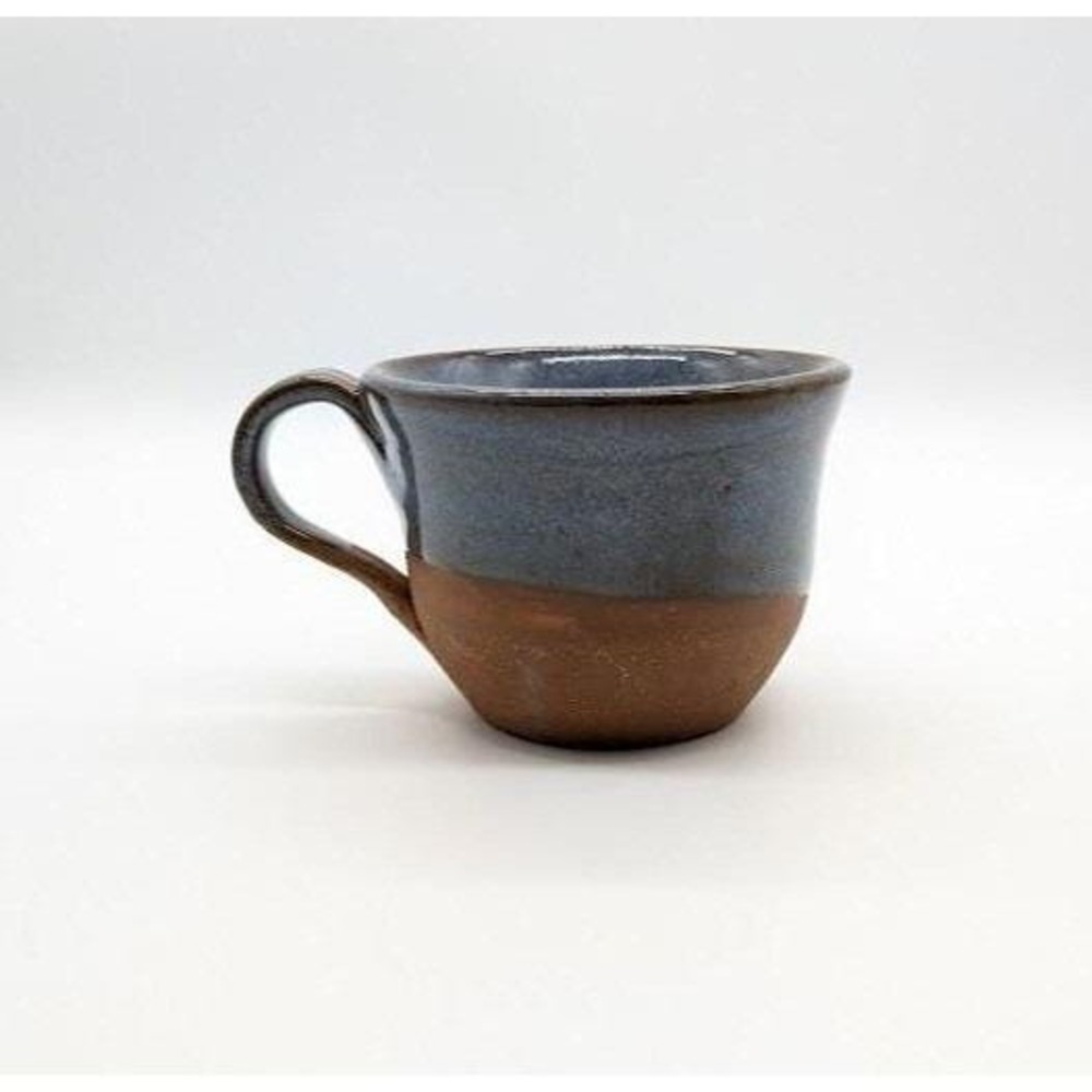 Hand Thrown Studio Art Pottery Mug Coffee Tea Stoneware Signed Blue‎ Glaze